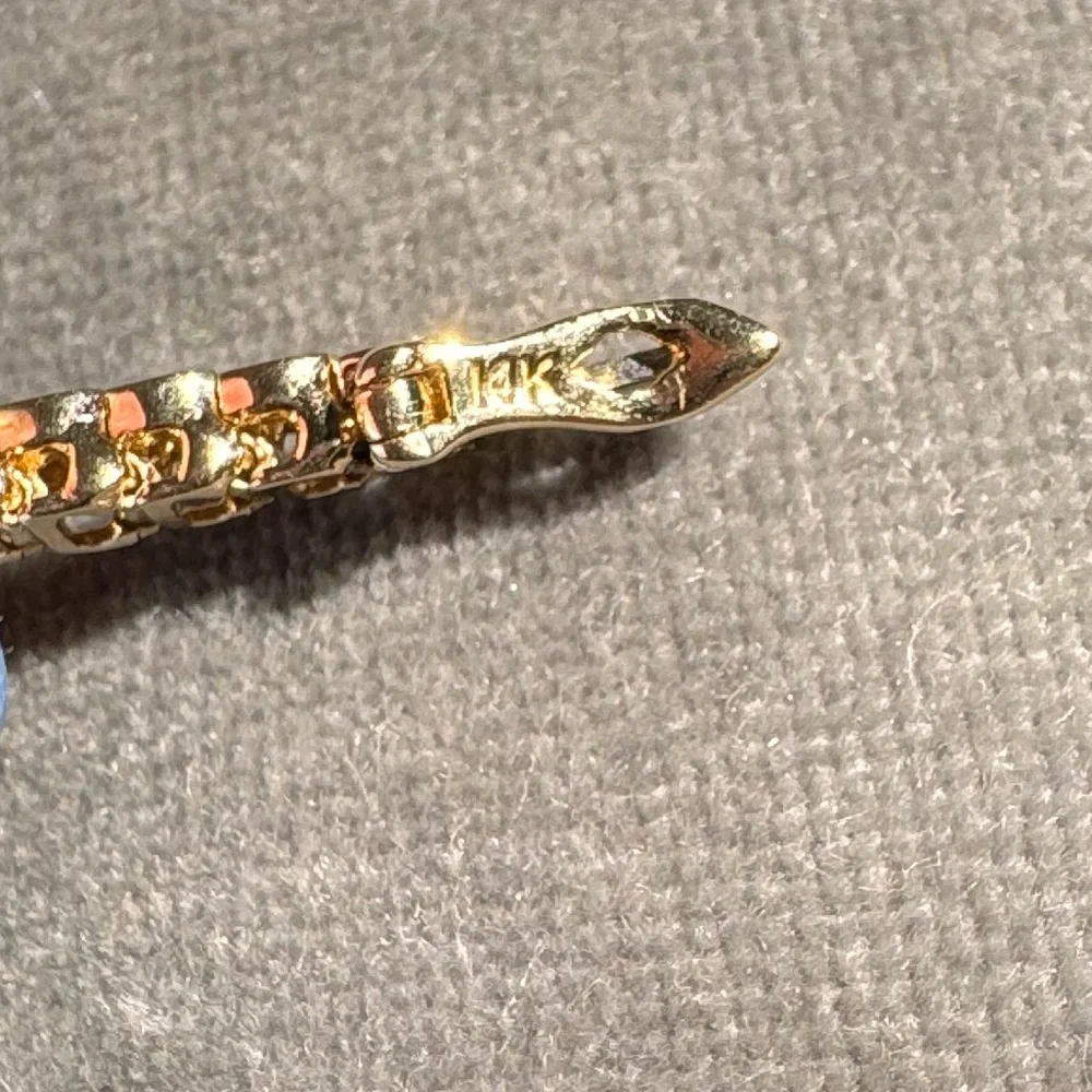 14k Gold Half Bezel Diamond Link Tennis Bracelet